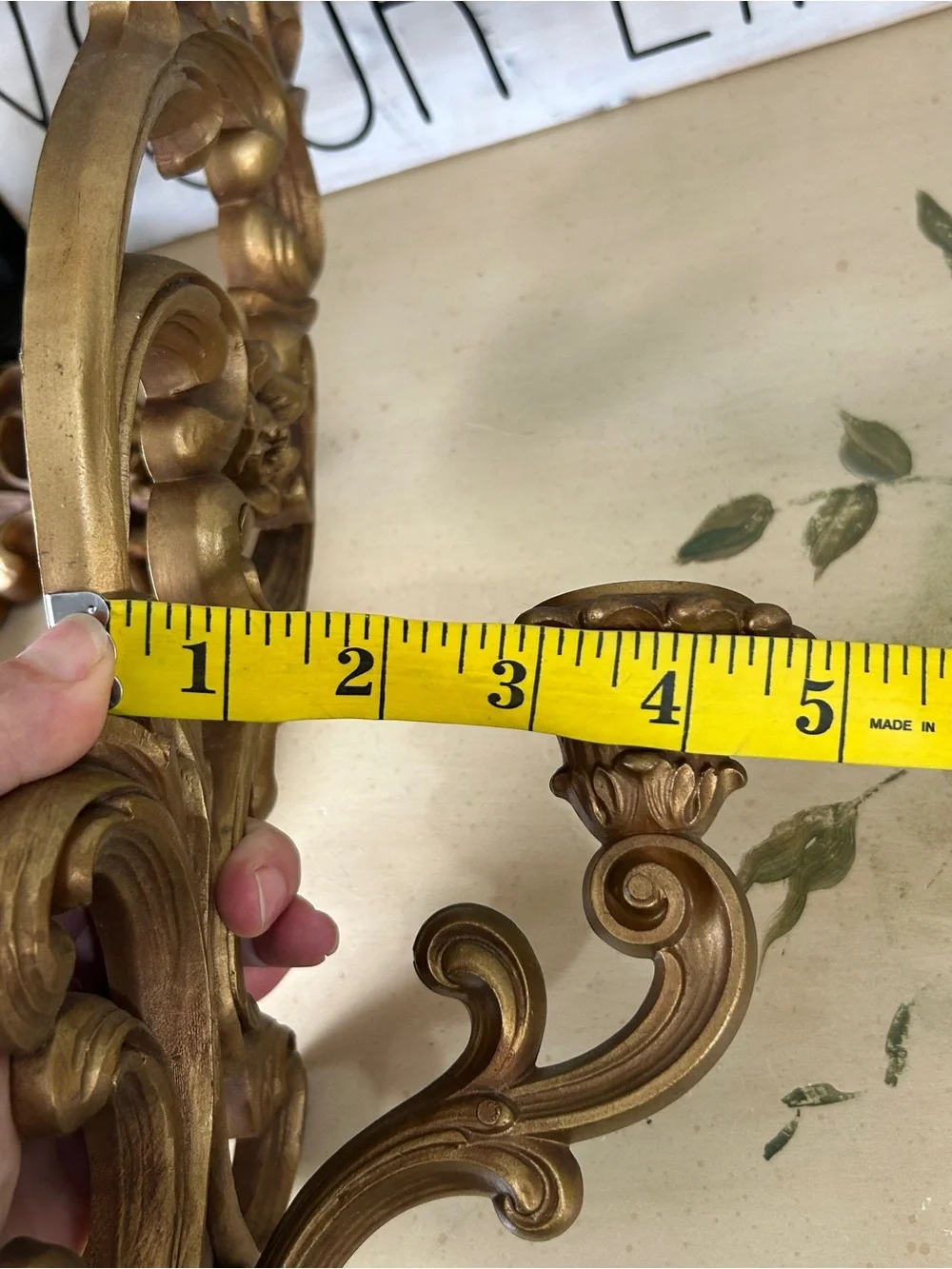 Vintage SET of 2 Homco Gold Bronze Ornate Floral Wall Sconces